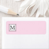 Uw brief. Aangepast monogram. Roze zwart wit Etiket (Insitu)