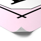 Uw brief. Aangepast monogram. Roze zwart wit Poster (Hoek)