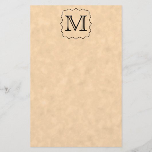 Uw brief. Aangepast monogram. Zwart en perkament Briefpapier (Voorkant)