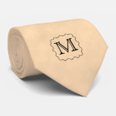 Uw brief. Aangepast monogram. Zwart en perkament Stropdas (Opgerold)