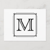 Uw brief. Aangepast monogram. Zwart en wit Briefkaart (Voorkant)