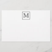 Uw brief. Aangepast monogram. Zwart en wit Briefpapier (Voorkant)