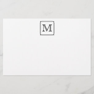 Uw brief. Aangepast monogram. Zwart en wit Briefpapier