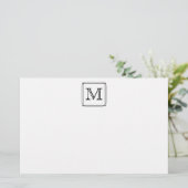 Uw brief. Aangepast monogram. Zwart en wit Briefpapier (Staand voorkant)