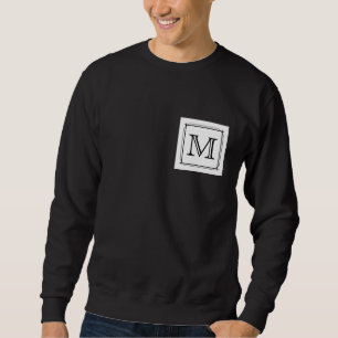 Uw brief. Aangepast monogram. Zwart en wit Trui