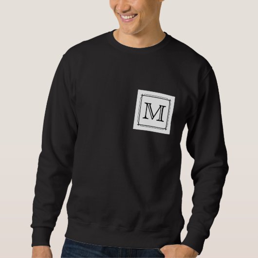 Uw brief. Aangepast monogram. Zwart en wit Trui (Voorkant)