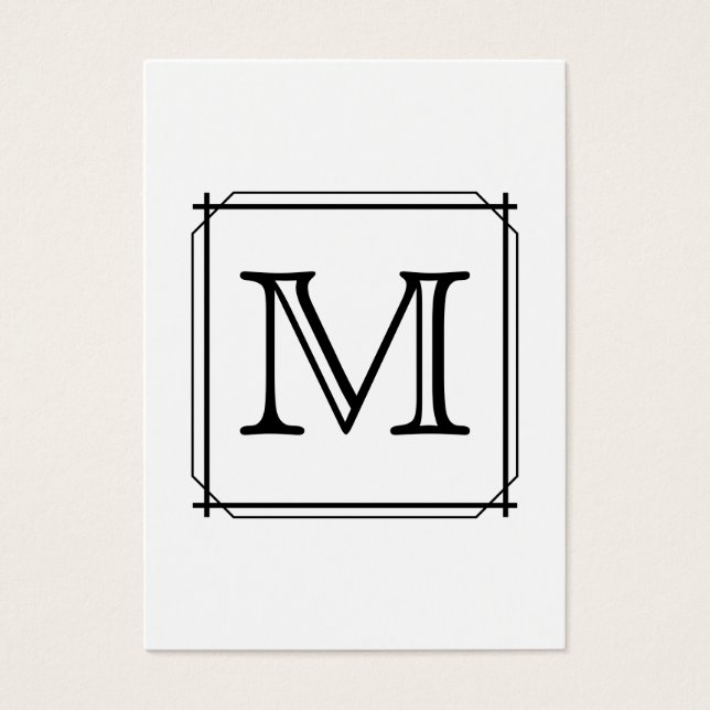Uw brief. Aangepast monogram. Zwart en wit Visitekaartjes (Voorkant)