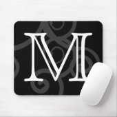 Uw brief. Aangepast zwart/wit wervelmonogram. Muismat (Met muis)