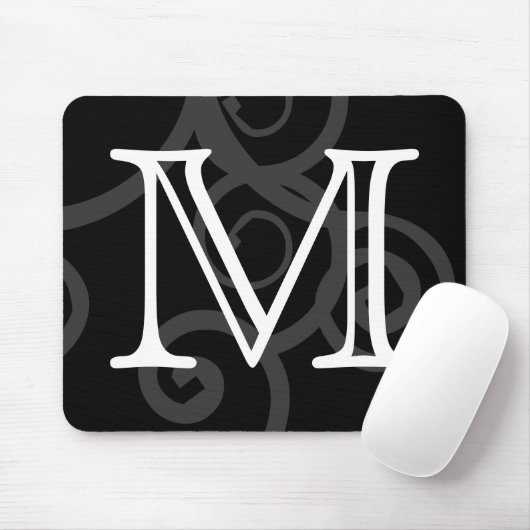 Uw brief. Aangepast zwart/wit wervelmonogram. Muismat (Met muis)