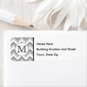 Uw brief. Gray Zigzag Pattern Monogram. Etiket (Insitu)