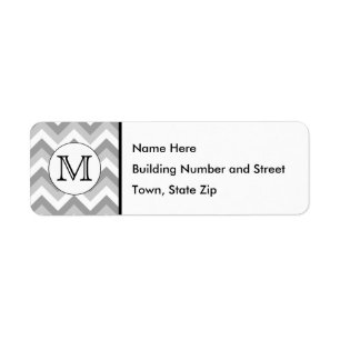 Uw brief. Gray Zigzag Pattern Monogram. Etiket