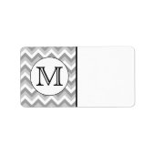 Uw brief. Gray Zigzag Pattern Monogram. Etiket (Voorkant)