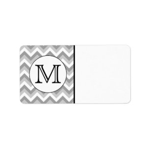 Uw brief. Gray Zigzag Pattern Monogram. Etiket