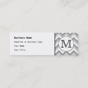 Uw brief. Gray Zigzag Pattern Monogram. Mini Visitekaartje