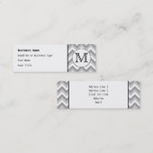 Uw brief. Gray Zigzag Pattern Monogram. Mini Visitekaartje (Voorkant / Achterkant)