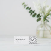 Uw brief. Gray Zigzag Pattern Monogram. Mini Visitekaartje (Staand voorkant)