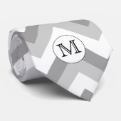 Uw brief. Gray Zigzag Pattern Monogram. Stropdas (Opgerold)