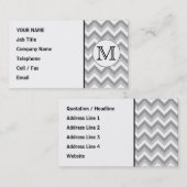 Uw brief. Gray Zigzag Pattern Monogram. Visitekaartje (Voorkant / Achterkant)