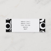 Uw brief. Zwart-wit monogram. Fun Pattern Mini Visitekaartje (Achterkant)