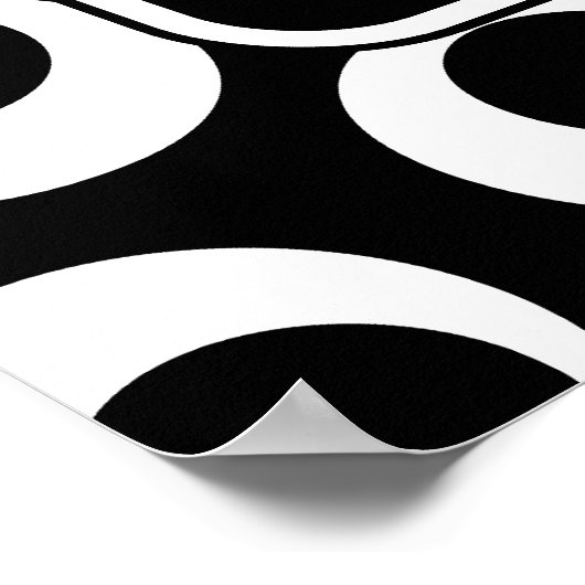 Uw brief. Zwart-wit monogram. Fun Pattern Poster (Hoek)