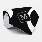 Uw brief. Zwart-wit monogram. Fun Pattern Stropdas (Opgerold)