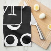 Uw brief. Zwart-wit monogram. Fun Pattern Theedoek (Quarter Fold)