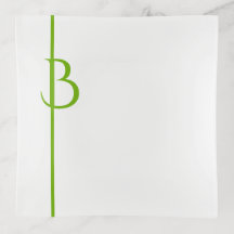 UW BRIGHT GREEN INITIAAL, VERTICALE LIJN OP WITTE