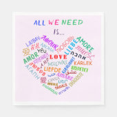 Uw bruiloft servetten met liefde tekst meertalig (Voorkant)