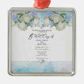 Uw bruiloft uitnodiging foto in een metalen ornament (Voorkant)