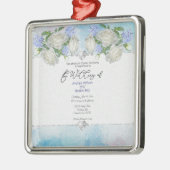 Uw bruiloft uitnodiging foto in een metalen ornament (Links)