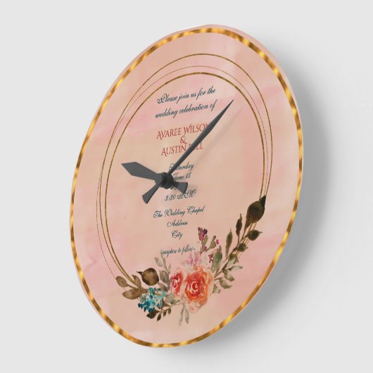 Uw bruiloft uitnodiging foto op een grote klok (Hoek)