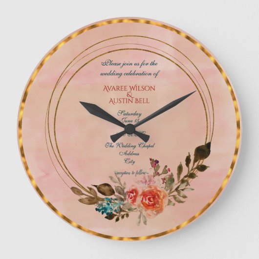 Uw bruiloft uitnodiging foto op een grote klok (Voorkant)