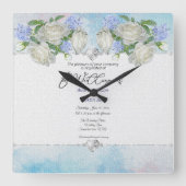 Uw bruiloft uitnodiging foto op een vierkante klok (Voorkant)