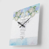 Uw bruiloft uitnodiging foto op een vierkante klok (Hoek)