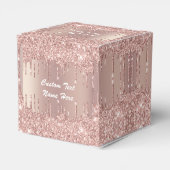 Uw bruiloft voor Roos Gold Glitter-schijven Bedankdoosjes (Achterkant)