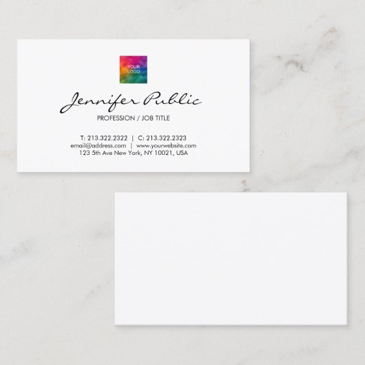 Uw Business Company Logo hier Professional Visitekaartje (Voorkant / Achterkant)