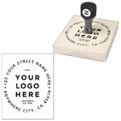 Uw Business Logo Aangepast groot retouradres Rubberstempel (Gestempeld)
