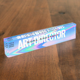 Uw Business Logo Aangepaste Holografische Artsy Naambordje