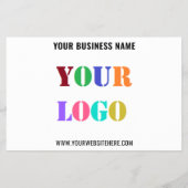 Uw Business Logo Aangepaste tekst Promotiebrochure Flyer (Achterkant)