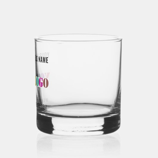 Uw Business Logo aangepaste tekstnaam Sjabloon Whisky Glas (Achterkant)