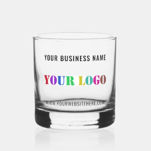 Uw Business Logo aangepaste tekstnaam Sjabloon Whisky Glas