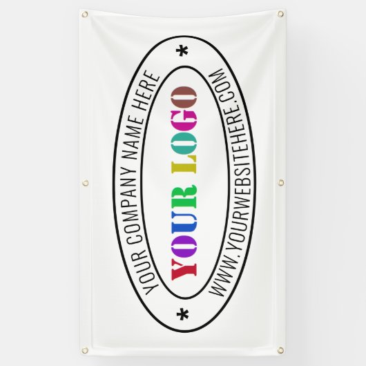 Uw Business Logo Aangepaste tekstreclamebanner Spandoek (Verticaal)