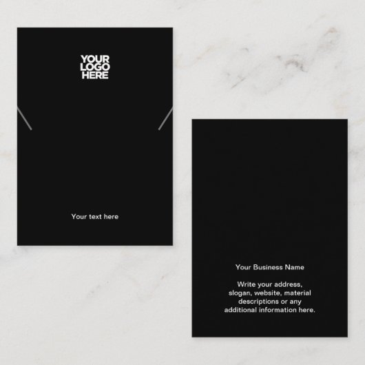 Uw Business Logo Black Ketting DisplayCard Visitekaartje (Voorkant / Achterkant)