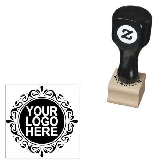 Uw Business Logo Custom 1" x 1" Rubberstempel (Gestempeld)