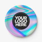 Uw Business Logo Custom Holographic Crafts Party Papieren Bordje (Voorkant)