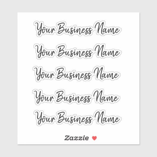 Uw Business Logo Custom Meerdere Penseelscript Sticker (Vel)