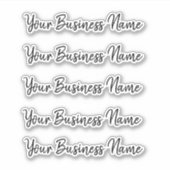 Uw Business Logo Custom Meerdere Penseelscript Sticker (Voorkant)