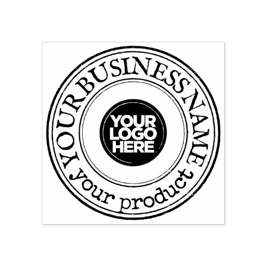 Uw Business Logo Custom Round Rubberstempel (Afrduk)