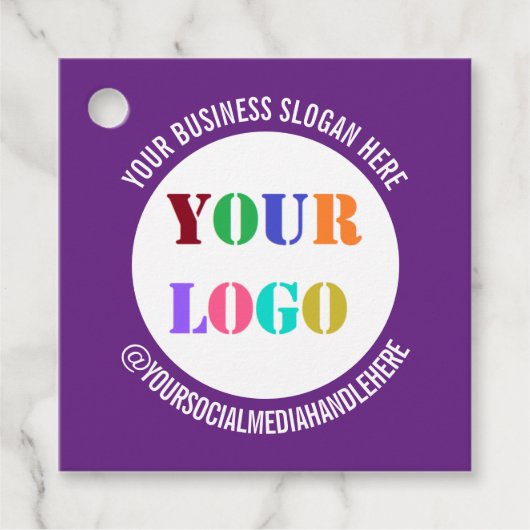 Uw Business Logo Custom Tekst en Kleur Gift Labels (Voorkant)