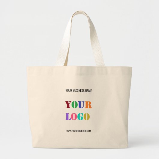 Uw Business Logo Custom Text Company Canvas tas (Voorkant)